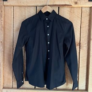 Lands' End Black Button Down Dress Shirt